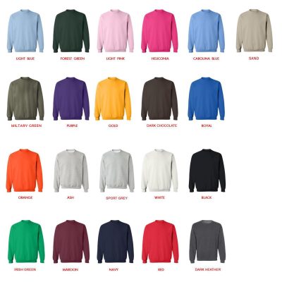 sweatshirt color chart - Terror Band Store